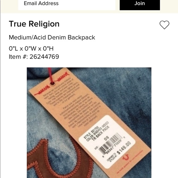 True religion back pack - Picture 3 of 3